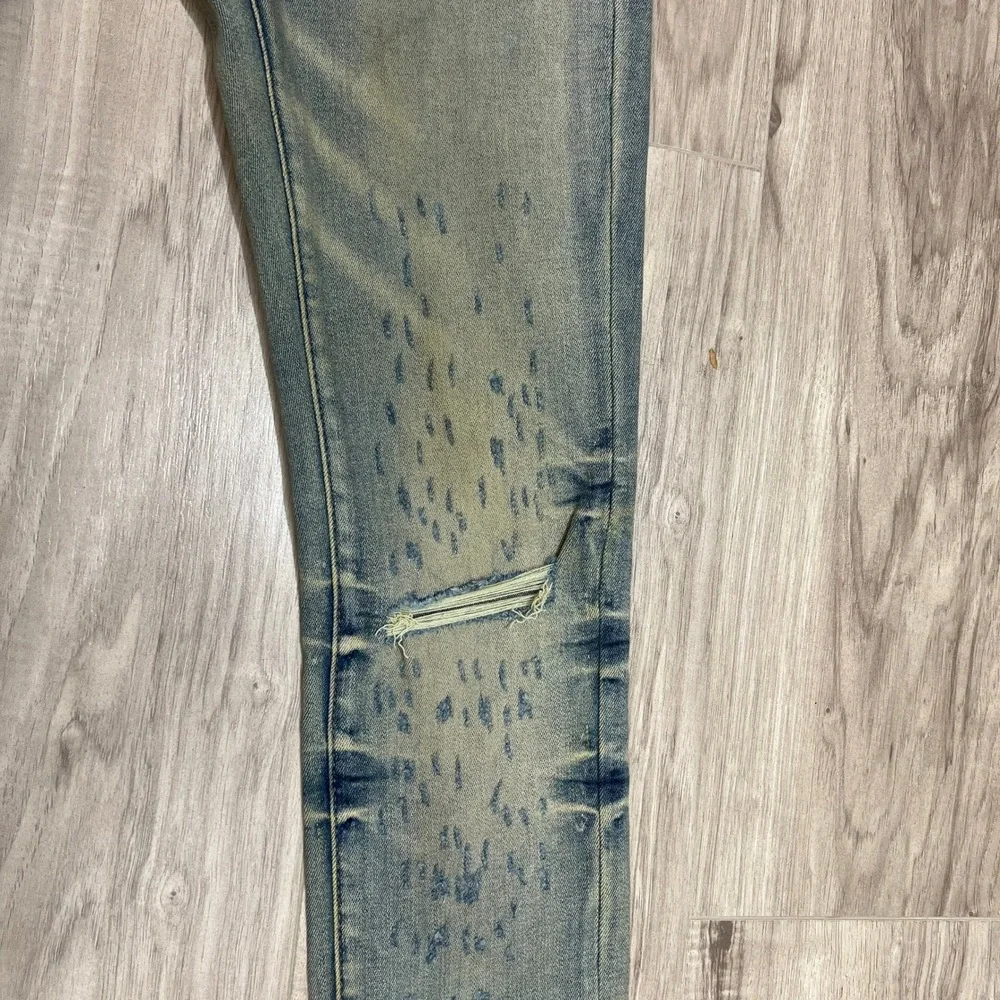 NWT Mnml LA Slim Skinny Distressed Jeans Mens Size 30 Blue Denim Wash
